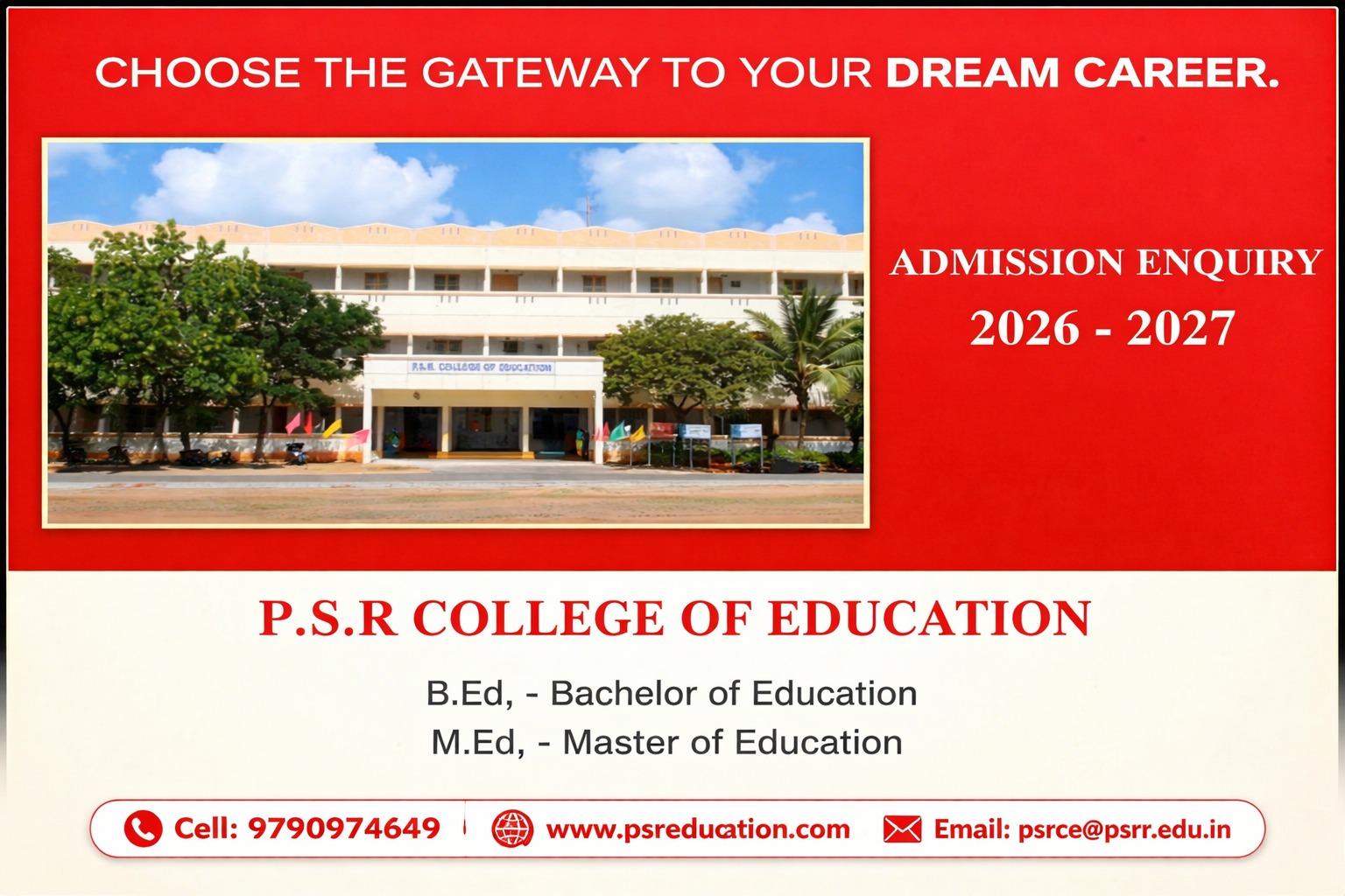 P.S.R. College of Education — apply for admission